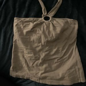 ties around the neck, medium, good condition, soft material